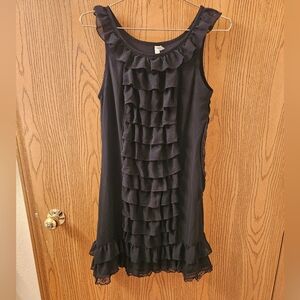 Black ruffle dress